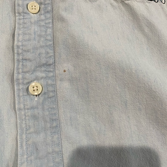 Vintage Mickey Mouse Outfit Change Denim Chambray Sleeveless Button Down - Picture 5 of 9